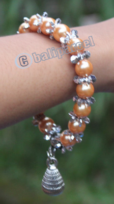 Bracelet, Made From Glassbeads With Metal
