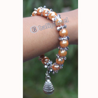 Bracelet, Made From Glassbeads With Metal