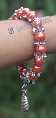 Bracelet, Made From Glassbeads With Metal