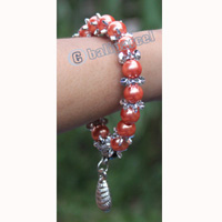 Bracelet, Made From Glassbeads With Metal