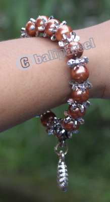 Bracelet, Made From Glassbeads With Metal