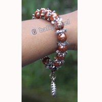 Bracelet, Made From Glassbeads With Metal
