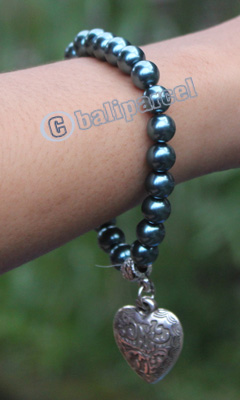 Bracelet, Made From Glassbeads With Metal