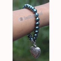 Bracelet, Made From Glassbeads With Metal