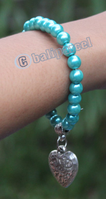 Bracelet, Made From Glassbeads With Metal