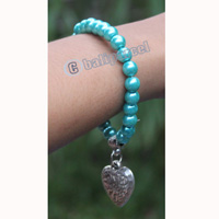 Bracelet, Made From Glassbeads With Metal