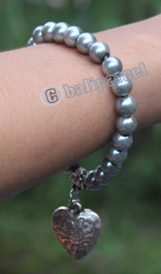 Bracelet, Made From Glassbeads With Metal