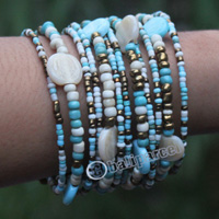Bracelet, Made From Glassbeads With Metal And Resin