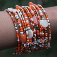 Bracelet, Made From Glassbeads With Metal And Resin