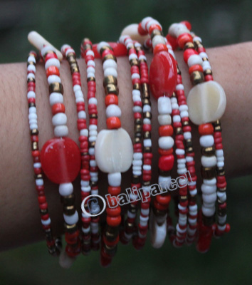 Bracelet, Made From Glassbeads With Metal And Resin