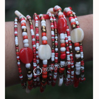 Bracelet, Made From Glassbeads With Metal And Resin