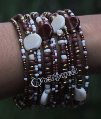 Bracelet, Made From Glassbeads With Metal And Resin