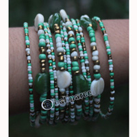 Bracelet, Made From Glassbeads With Metal And Resin