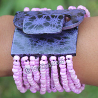 Bracelet, Made From Glassbeads And Sono Wood With Painted