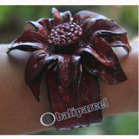 Bangle, Made From Leather Snake Skin 