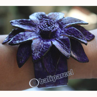 Bangle, Made From Leather Snake Skin 