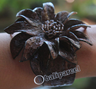 Bangle, Made From Leather Snake Skin 