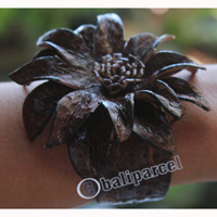 Bangle, Made From Leather Snake Skin 