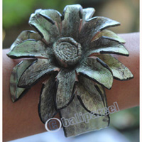 Bangle, Made From Leather Snake Skin 