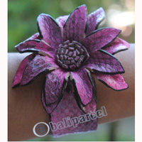 Bangle, Made From Leather Snake Skin 
