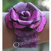 Bangle, Made From Leather Snake Skin 