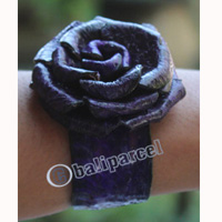 Bangle, Made From Leather Snake Skin 