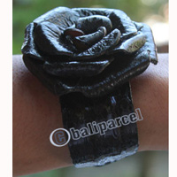 Bangle, Made From Leather Snake Skin 