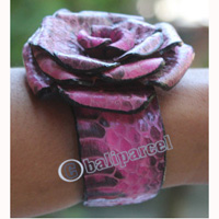 Bangle, Made From Leather Snake Skin 