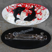 Hair Clip, Made From Resin Inlaid Shell