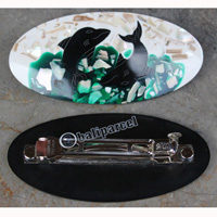 Hair Clip, Made From Resin Inlaid Shell