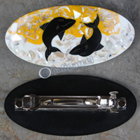 Hair Clip, Made From Resin Inlaid Shell