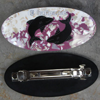 Hair Clip, Made From Resin Inlaid Shell