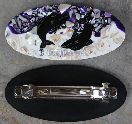 Hair Clip, Made From Resin Inlaid Shell