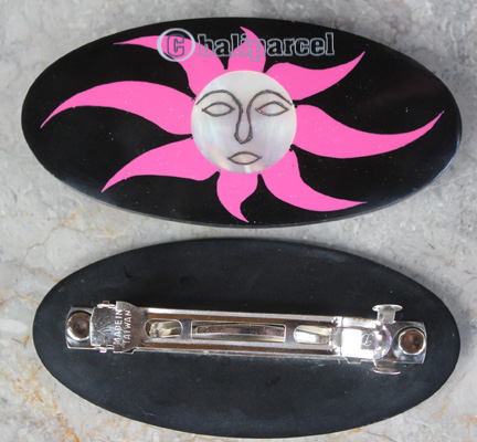 Hair Clip, Made From Resin Inlaid Shell