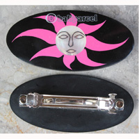 Hair Clip, Made From Resin Inlaid Shell