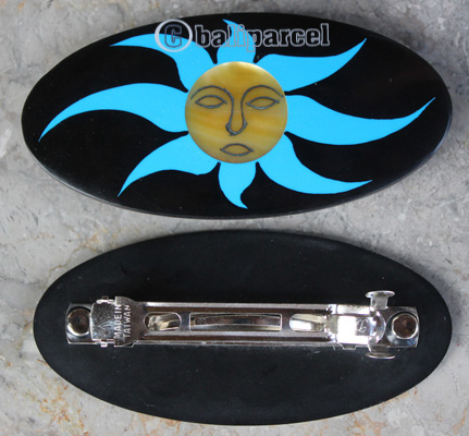 Hair Clip, Made From Resin Inlaid Shell