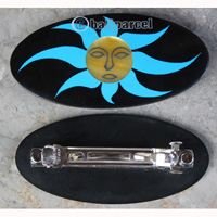 Hair Clip, Made From Resin Inlaid Shell
