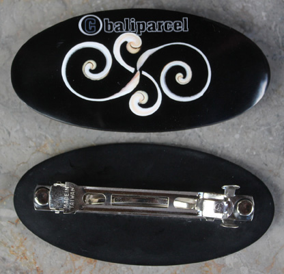 Hair Clip, Made From Resin Inlaid Shell