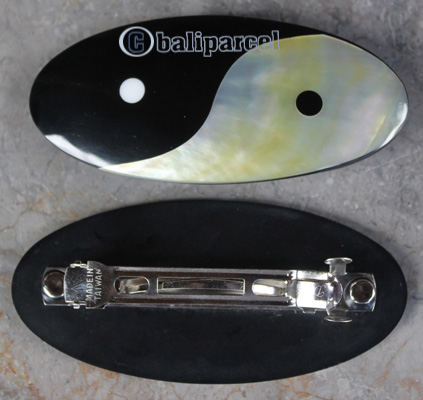 Hair Clip, Made From Resin Inlaid Shell