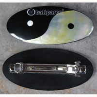 Hair Clip, Made From Resin Inlaid Shell