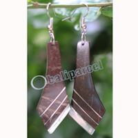 Wooden Earring, Made From Sono Wood With Stainless