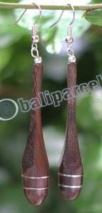 Wooden Earring, Made From Sono Wood With Stainless
