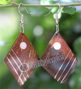 Wooden Earring, Made From Sono Wood With Stainless