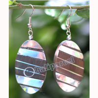 Wooden Earring, Made From Sono Wood With Stainless