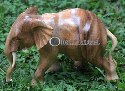 Wooden Walking Elephant, Hand Carved From Suar Wood
