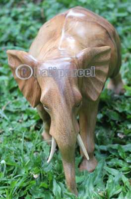Wooden Walking Elephant, Hand Carved From Suar Wood