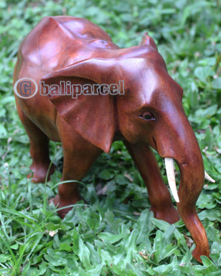 Wooden Walking Elephant, Hand Carved From Suar Wood