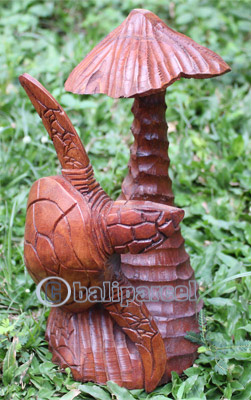 Wooden Turtles Carving, Hand Carved From Suar Wood