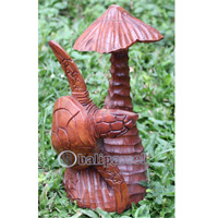 Wooden Turtles Carving, Hand Carved From Suar Wood