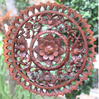 Wooden Wallhanging, Handcarved From Mahagony Wood